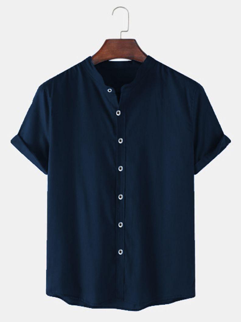 Cotton Solid Half Sleeves: Polo Neck Mens Shirt