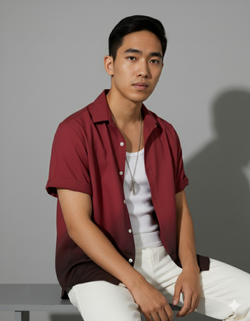 Checkered Curved Collar: Casual Shirt