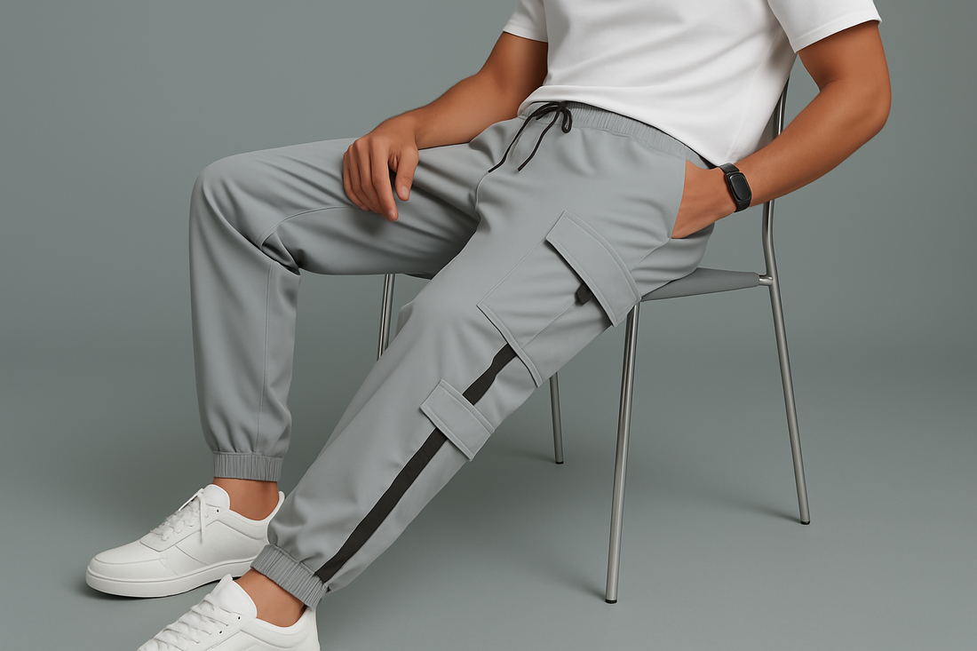Men's Solid Cargo Pant Grey