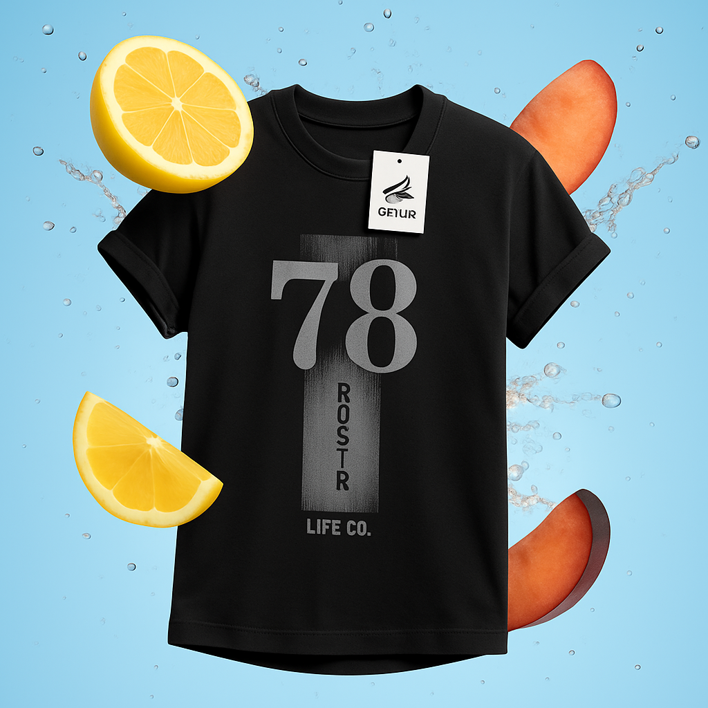 Tee town Men Typography Round Black T-Shirt