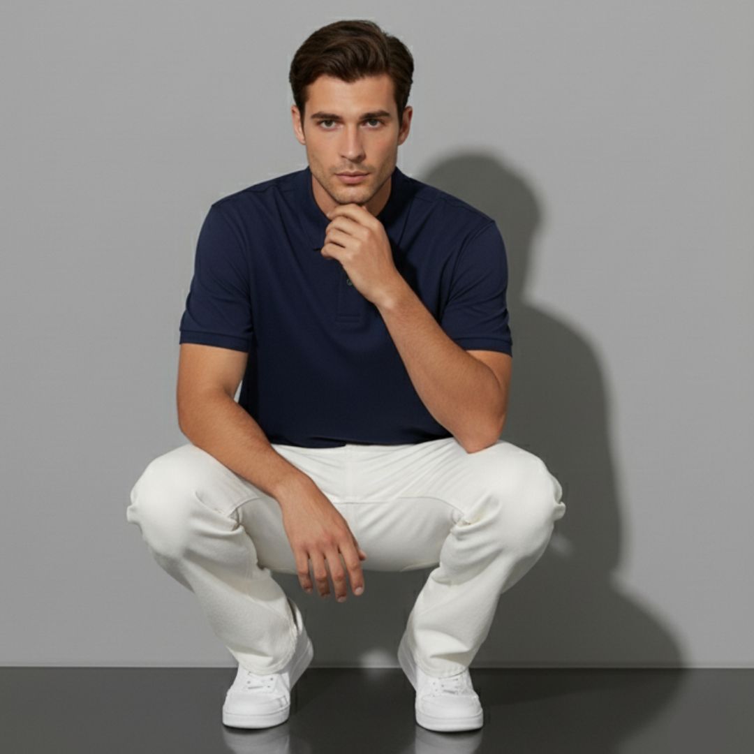 Essential Solid: Navy Polo T-Shirt