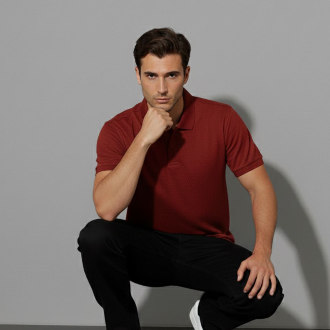 The Essential Burgundy: Polo T-Shirt