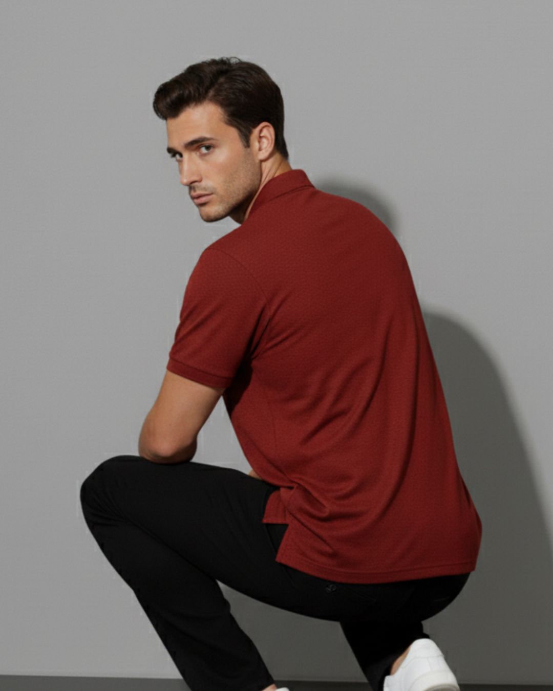 The Essential Burgundy: Polo T-Shirt