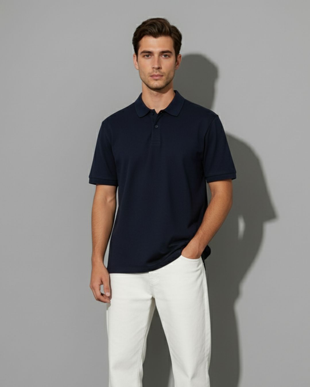 Essential Solid: Navy Polo T-Shirt