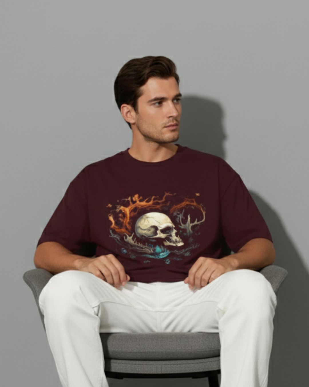 Ethereal Growth Skull Oversized T-Shirt