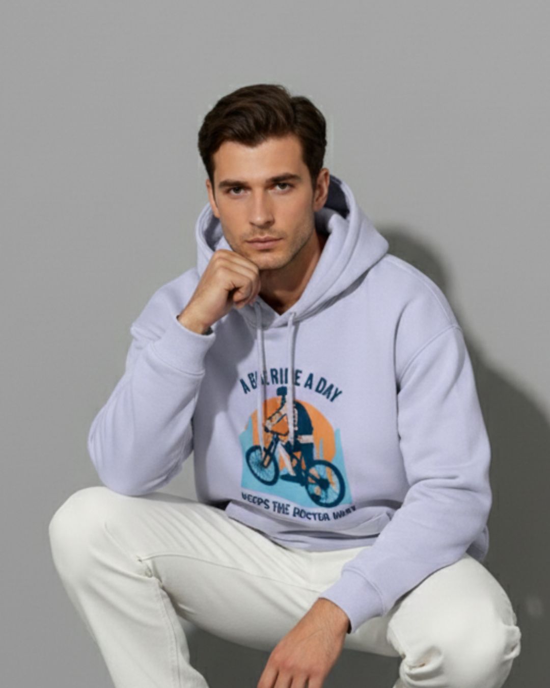 Mountain Biker Graphic Pullover Hoodie