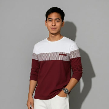 The Crimson Stripe: Full-Sleeve Tee