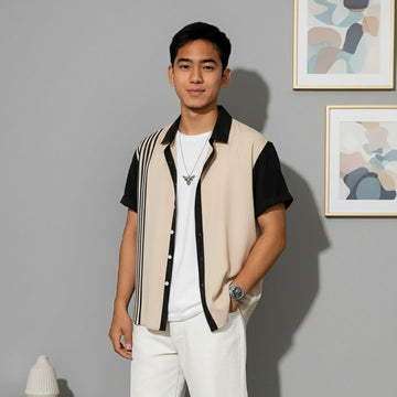 Fit Striped Spread Collar: Casual Shirt
