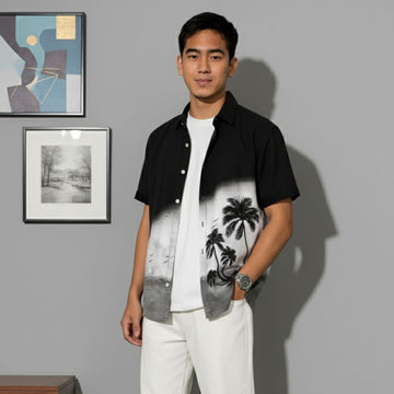 Beach: Cut Away Collar Casual Shirt