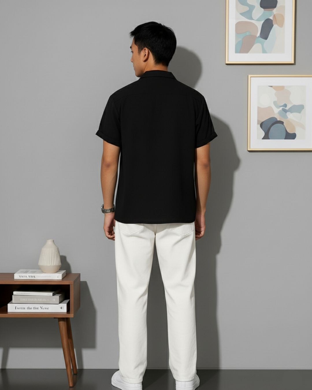Fit Striped Spread Collar: Casual Shirt