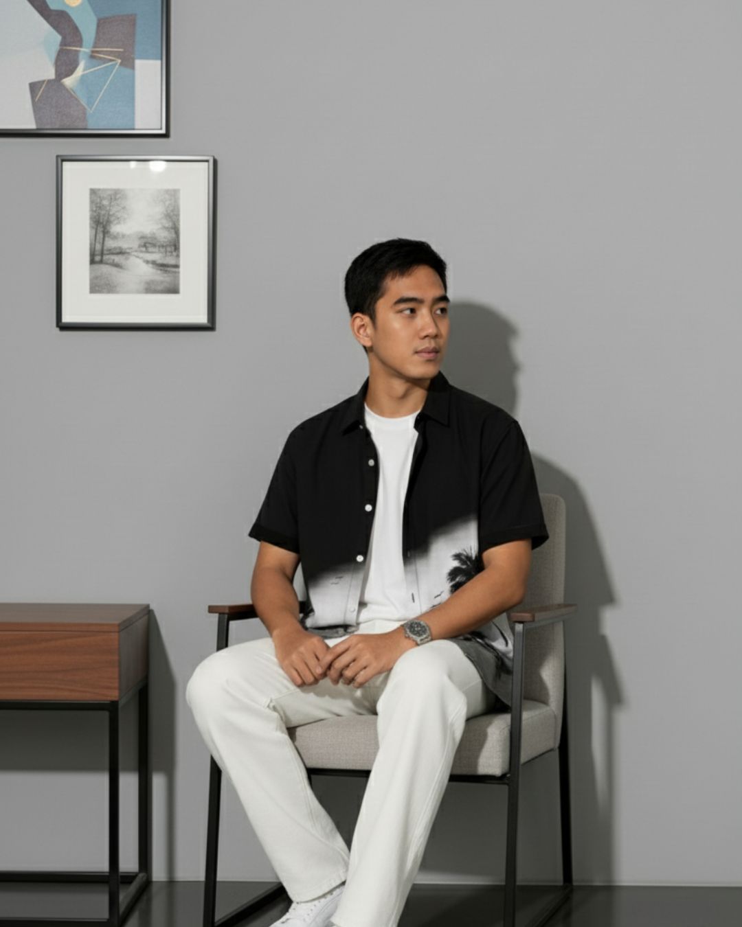 Beach: Cut Away Collar Casual Shirt