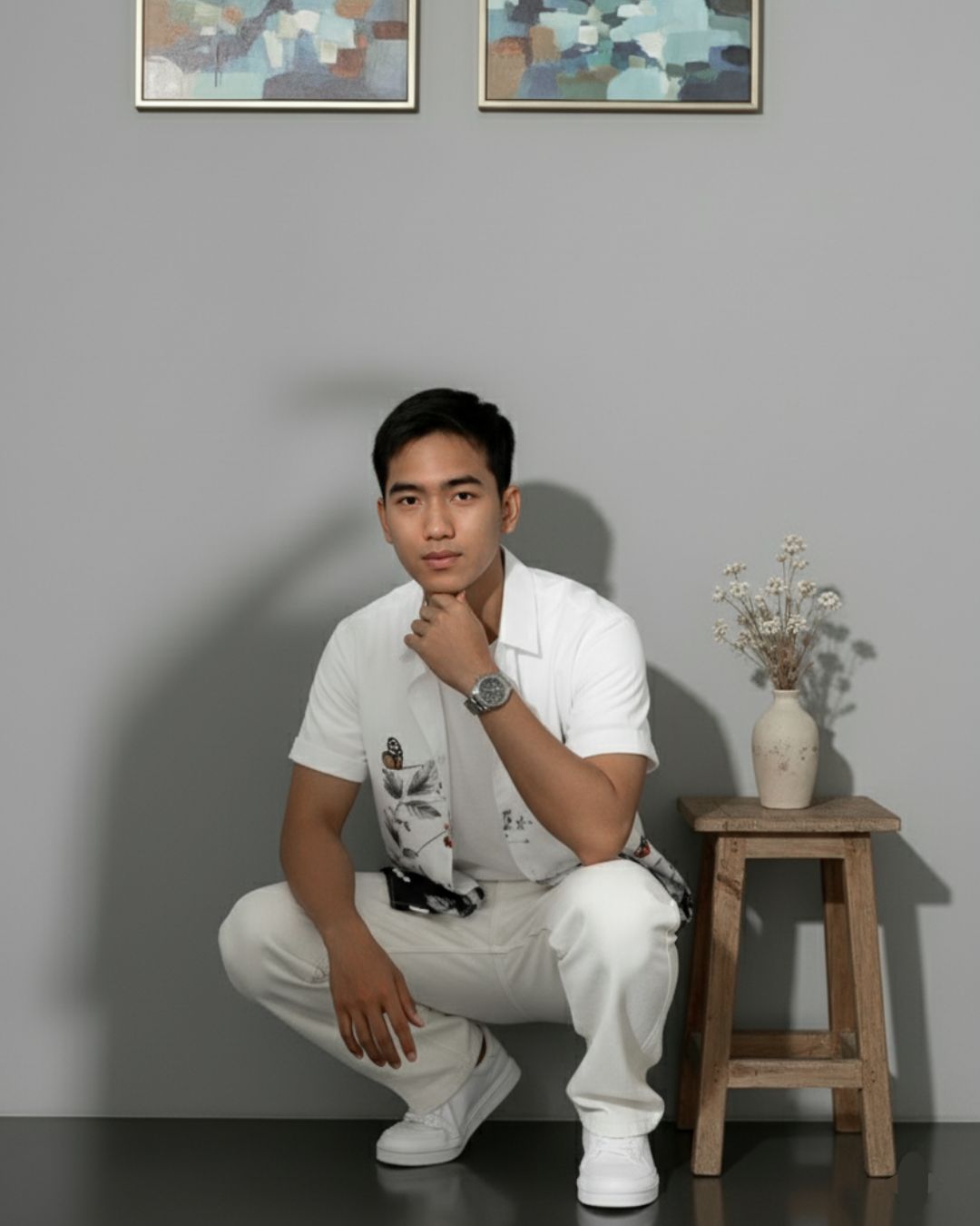 Ribbed Collar: Casual Shirt