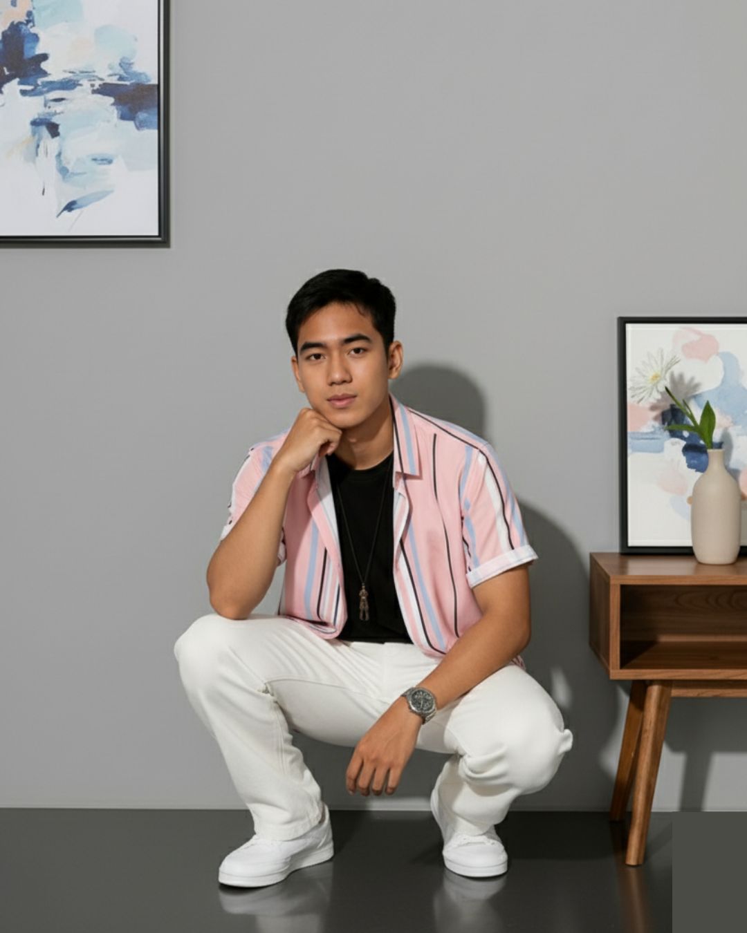 Vibrant Pastel Stripe: Vacation Shirt