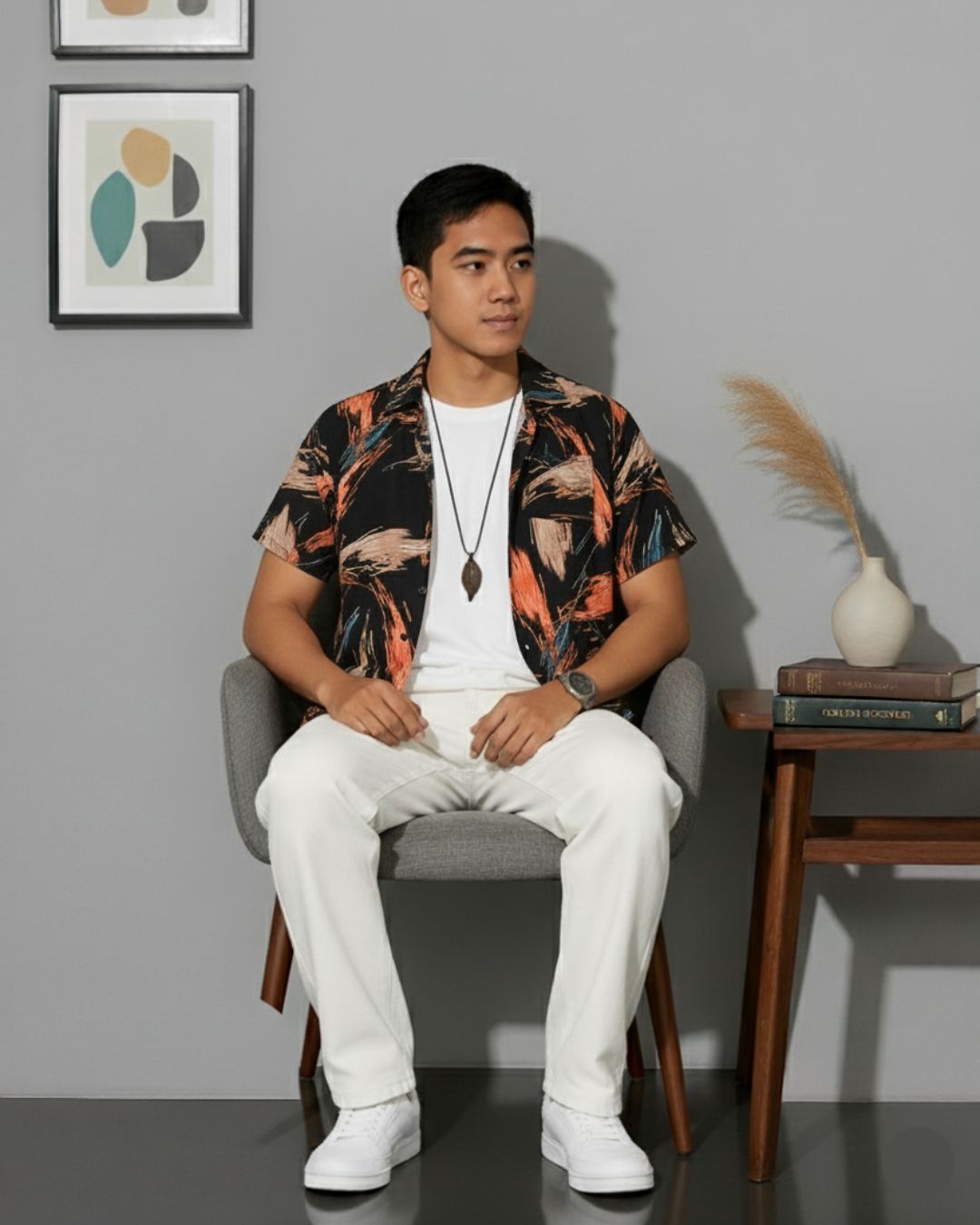 Streetwear Abstract Splash: Camp Shirt