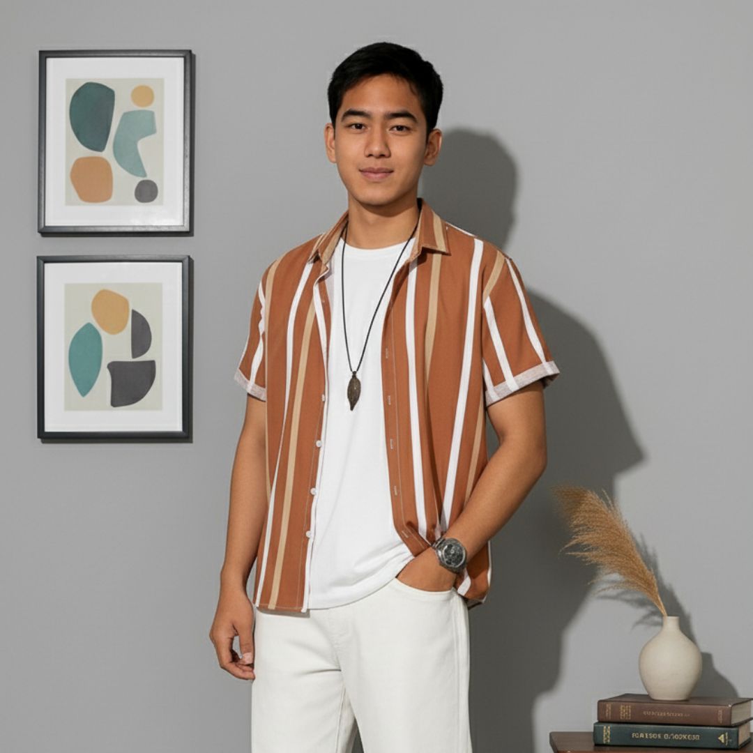 Retro Stripe: Casual Shirt