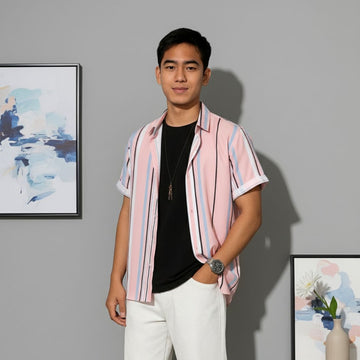 Vibrant Pastel Stripe: Vacation Shirt
