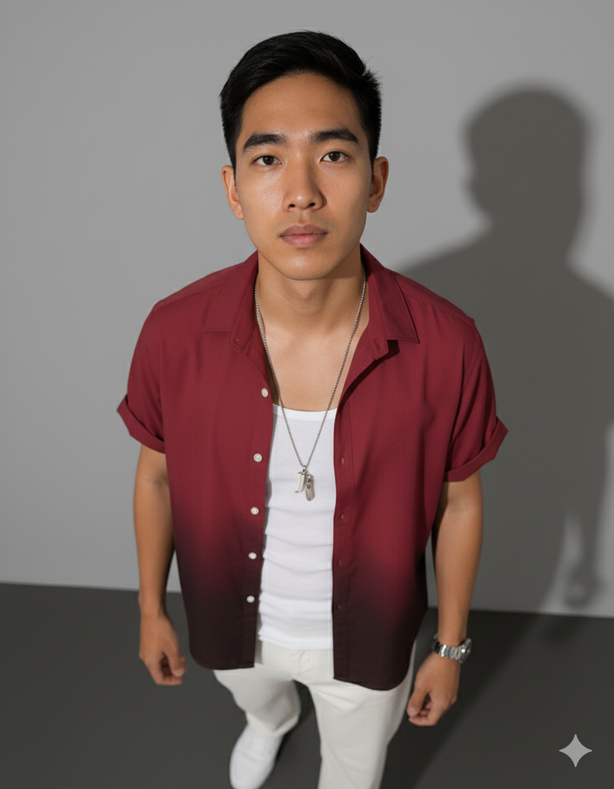 Checkered Curved Collar: Casual Shirt